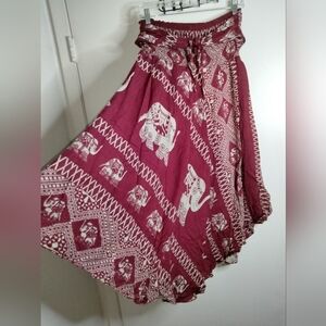 Bohemian (Size M/L) Multicolored Elephant Print 100% Rayon Smock Tube Top Dress